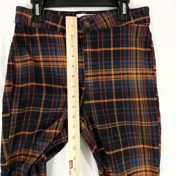 Free People Pants Fall Plaid Size 26 High Rise Soft Trousers Tapared Leg - Picture 4 of 13